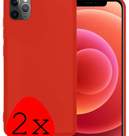 BASEY. BASEY. iPhone 11 Pro Hoesje Siliconen 2 PACK - Rood