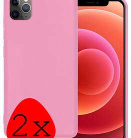 BASEY. BASEY. iPhone 11 Pro Hoesje Siliconen 2 PACK - Licht Roze
