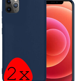 BASEY. BASEY. iPhone 11 Pro Hoesje Siliconen 2 PACK - Donker Blauw