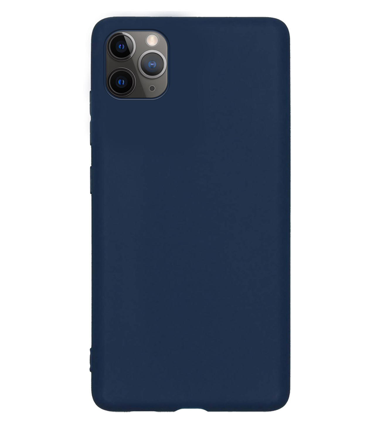 BASEY. Hoes Geschikt voor iPhone 11 Pro Hoesje Siliconen Back Cover Case - Hoesje Geschikt voor iPhone 11 Pro Hoes Cover Hoesje - Donkerblauw - 2 Stuks