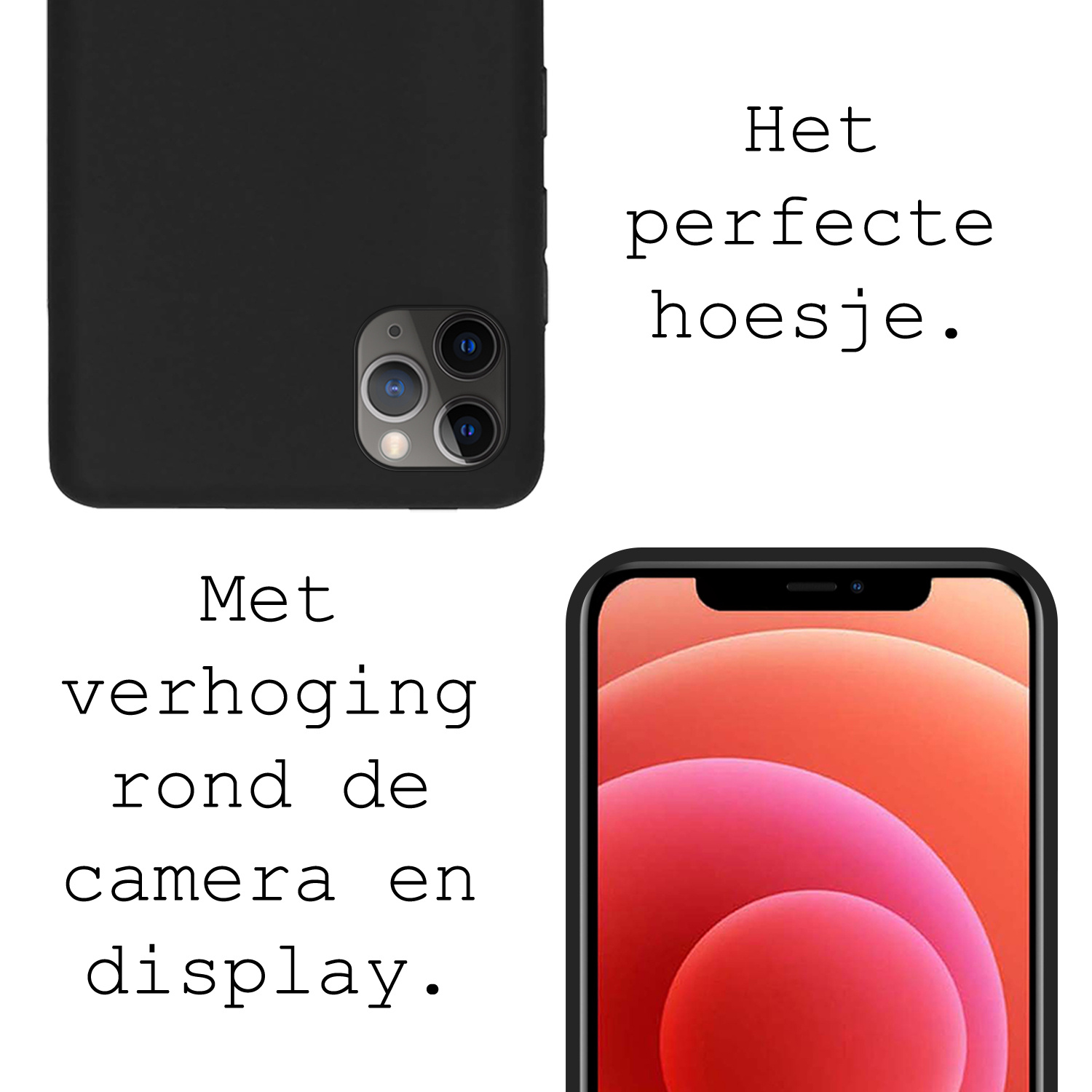 BASEY. Hoes Geschikt voor iPhone 11 Pro Hoesje Siliconen Back Cover Case - Hoesje Geschikt voor iPhone 11 Pro Hoes Cover Hoesje - Zwart