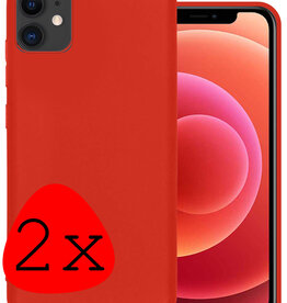 BASEY. BASEY. iPhone 11 Hoesje Siliconen 2 PACK - Rood