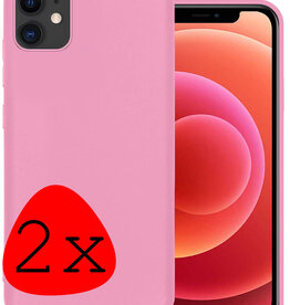 BASEY. BASEY. iPhone 11 Hoesje Siliconen 2 PACK - Licht Roze