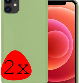 BASEY. BASEY. iPhone 11 Hoesje Siliconen 2 PACK - Groen