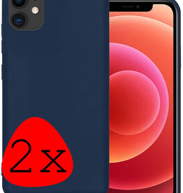 BASEY. BASEY. iPhone 11 Hoesje Siliconen 2 PACK - Donker Blauw