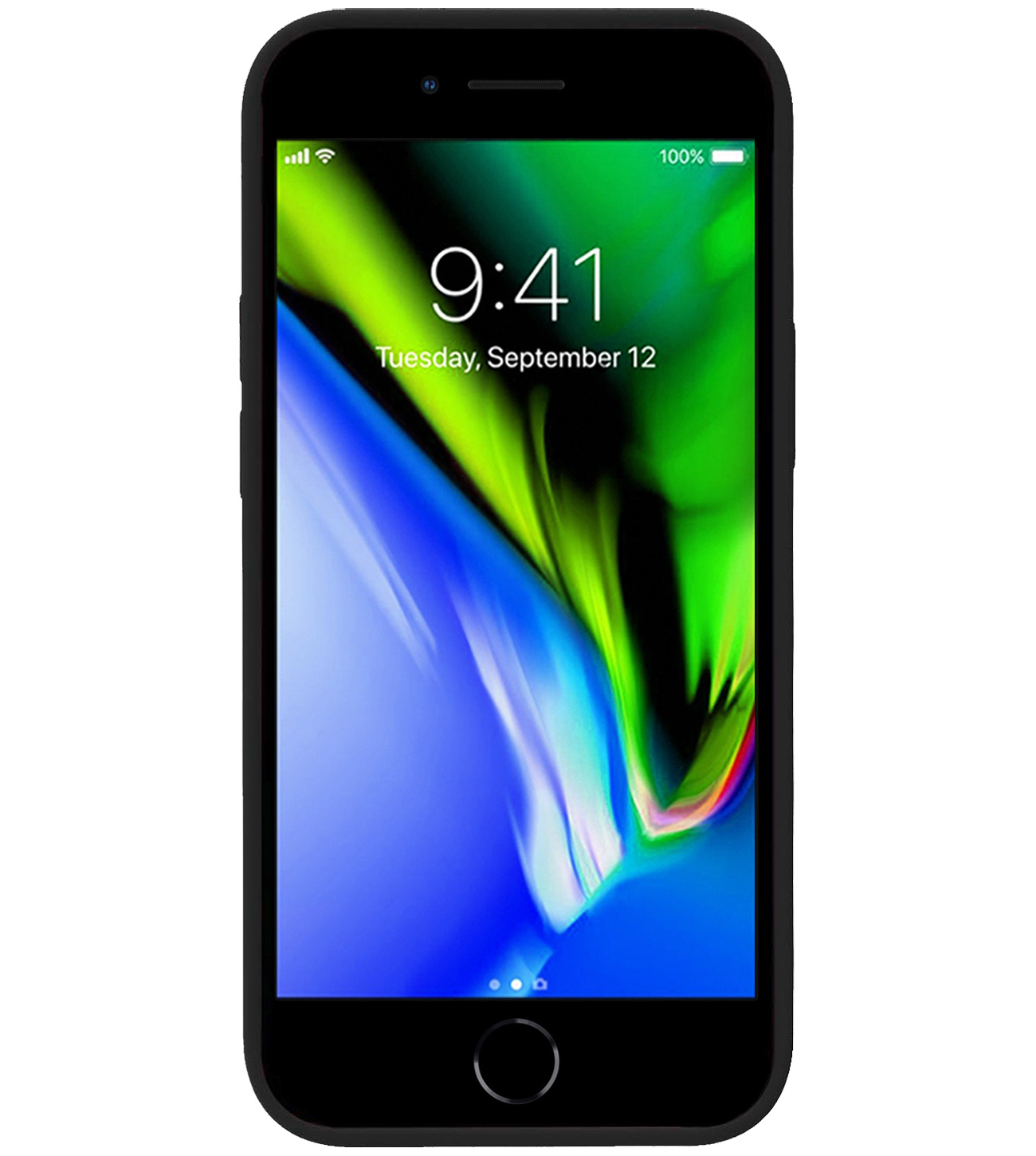 BASEY. Hoes Geschikt voor iPhone 8 Hoesje Siliconen Back Cover Case - Hoesje Geschikt voor iPhone 8 Hoes Cover Hoesje - Zwart - 2 Stuks