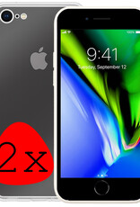 BASEY. Hoes Geschikt voor iPhone 8 Hoesje Siliconen Back Cover Case - Hoesje Geschikt voor iPhone 8 Hoes Cover Hoesje - Transparant - 2 Stuks