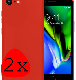BASEY. BASEY. iPhone 8 Hoesje Siliconen 2 PACK - Rood