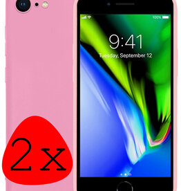 BASEY. BASEY. iPhone 8 Hoesje Siliconen 2 PACK - Licht Roze