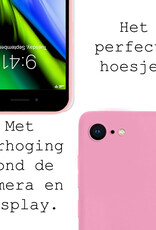 BASEY. Hoes Geschikt voor iPhone 8 Hoesje Siliconen Back Cover Case - Hoesje Geschikt voor iPhone 8 Hoes Cover Hoesje - Lichtroze - 2 Stuks