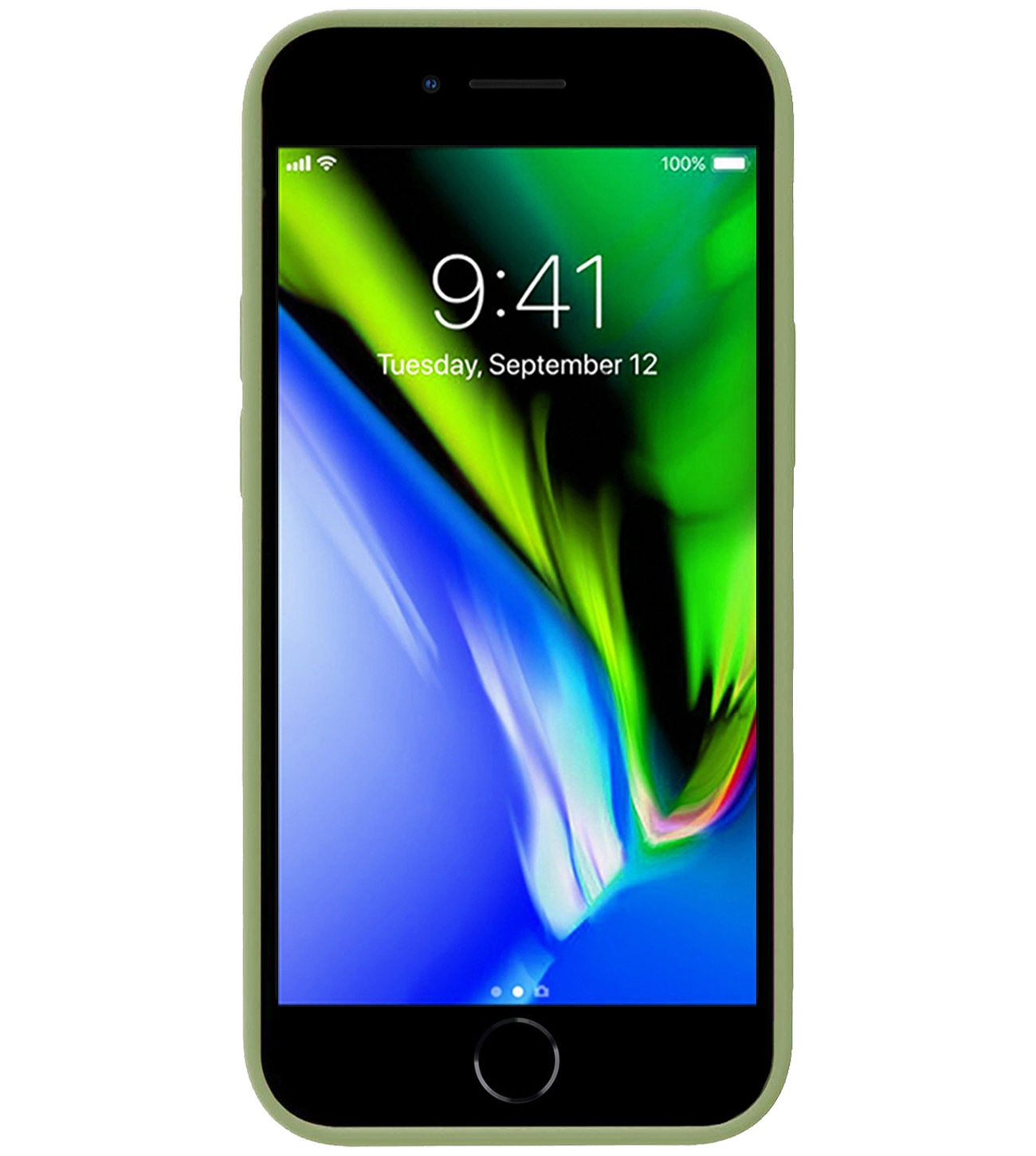 BASEY. Hoes Geschikt voor iPhone 8 Hoesje Siliconen Back Cover Case - Hoesje Geschikt voor iPhone 8 Hoes Cover Hoesje - Groen - 2 Stuks