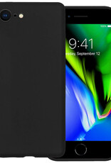 BASEY. Hoes Geschikt voor iPhone 8 Hoesje Siliconen Back Cover Case - Hoesje Geschikt voor iPhone 8 Hoes Cover Hoesje - Zwart