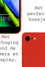 BASEY. Hoes Geschikt voor iPhone 8 Hoesje Siliconen Back Cover Case - Hoesje Geschikt voor iPhone 8 Hoes Cover Hoesje - Rood