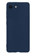 BASEY. Hoes Geschikt voor iPhone 8 Hoesje Siliconen Back Cover Case - Hoesje Geschikt voor iPhone 8 Hoes Cover Hoesje - Donkerblauw