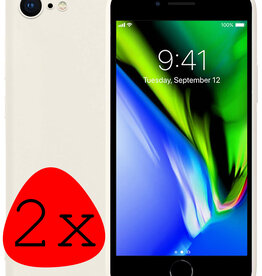BASEY. BASEY. iPhone 7 Hoesje Siliconen 2 PACK - Wit
