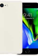 BASEY. Hoes Geschikt voor iPhone 7 Hoesje Siliconen Back Cover Case - Hoesje Geschikt voor iPhone 7 Hoes Cover Hoesje - Wit
