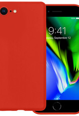 BASEY. Hoes Geschikt voor iPhone 7 Hoesje Siliconen Back Cover Case - Hoesje Geschikt voor iPhone 7 Hoes Cover Hoesje - Rood