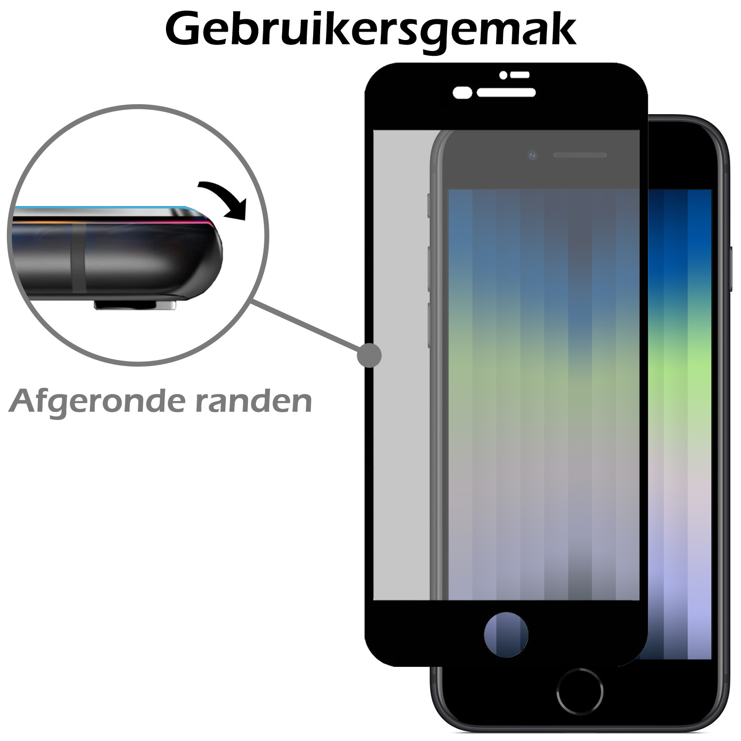 Nomfy Screenprotector Geschikt voor iPhone SE 2022 Screenprotector Privacy Bescherm Glas - Screenprotector Geschikt voor iPhone SE (2022) Privacy Screenprotector Tempered Glass - 2 PACK