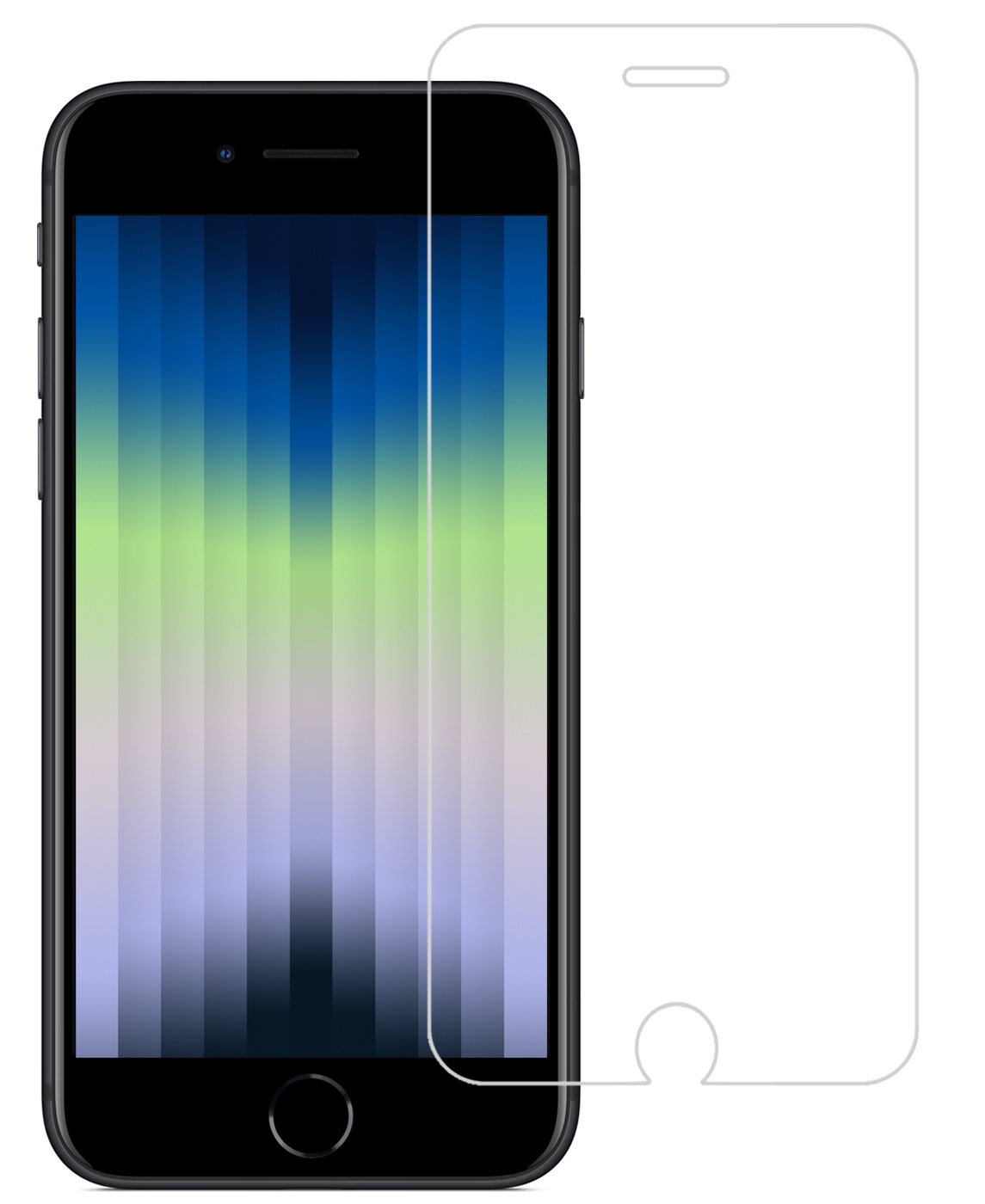 Nomfy Screenprotector Geschikt voor iPhone SE 2022 Screenprotector Bescherm Glas Tempered Glass - Screenprotector Geschikt voor iPhone SE (2022) Screen Protector - 2 PACK