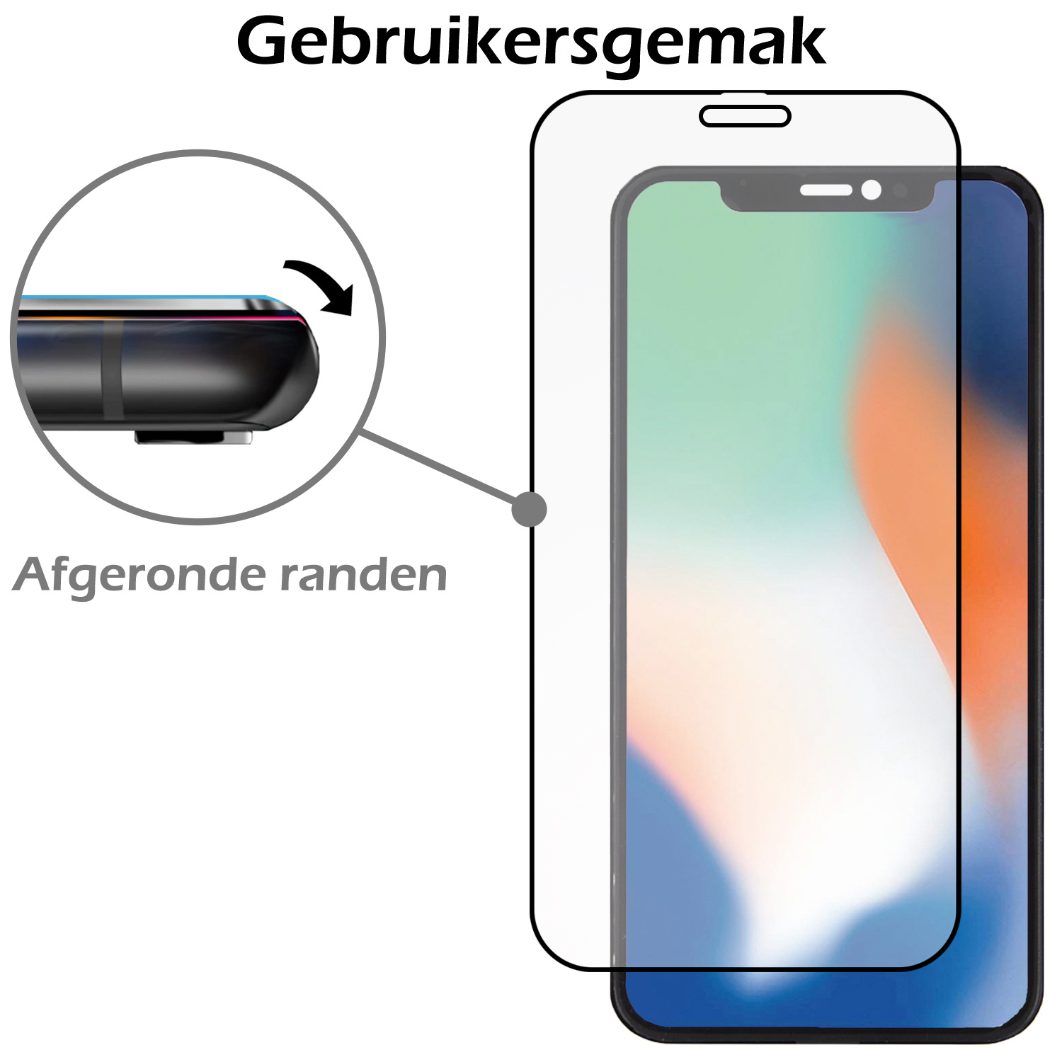 Nomfy Screenprotector Geschikt voor iPhone Xs Screenprotector Bescherm Glas - Screenprotector Geschikt voor iPhone Xs Screen Protector Tempered Glass Full Screen Full Cover