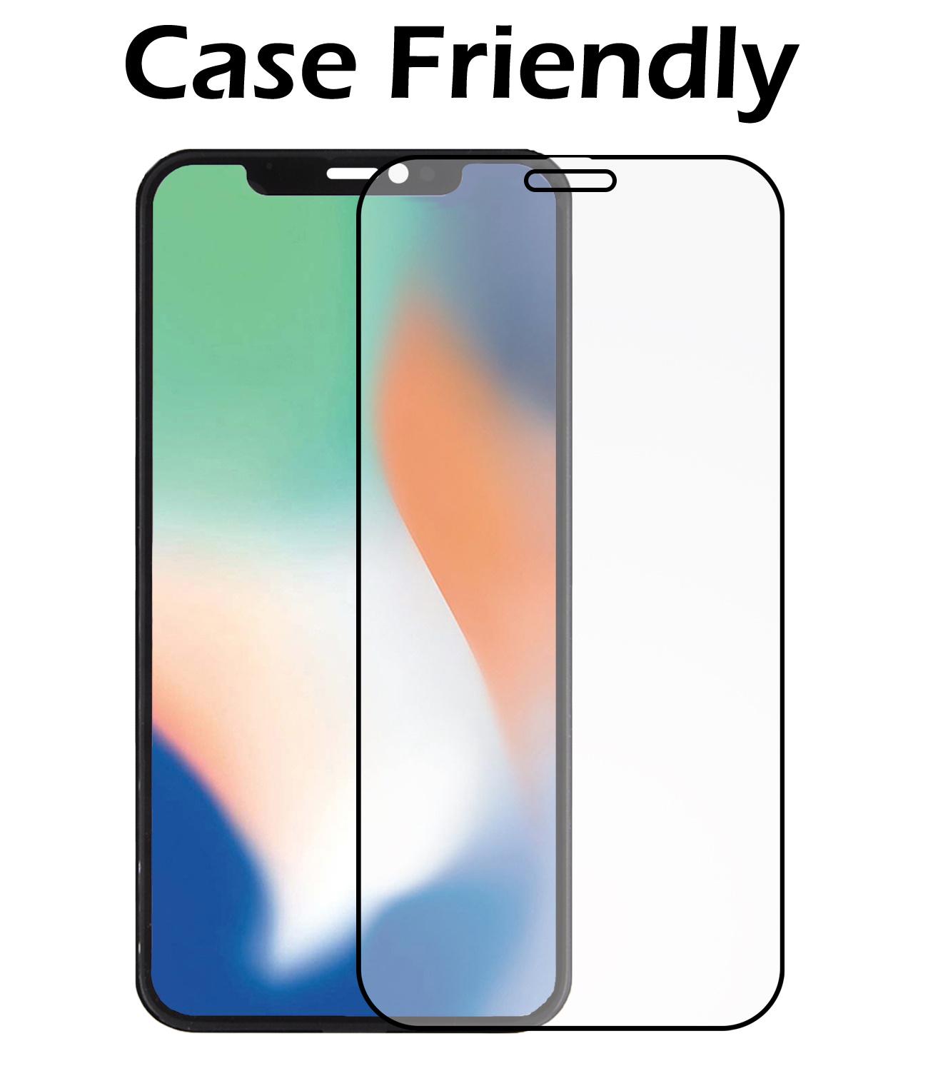 Nomfy Screenprotector Geschikt voor iPhone X Screenprotector Bescherm Glas - Screenprotector Geschikt voor iPhone X Screen Protector Tempered Glass Volledig - 2 PACK