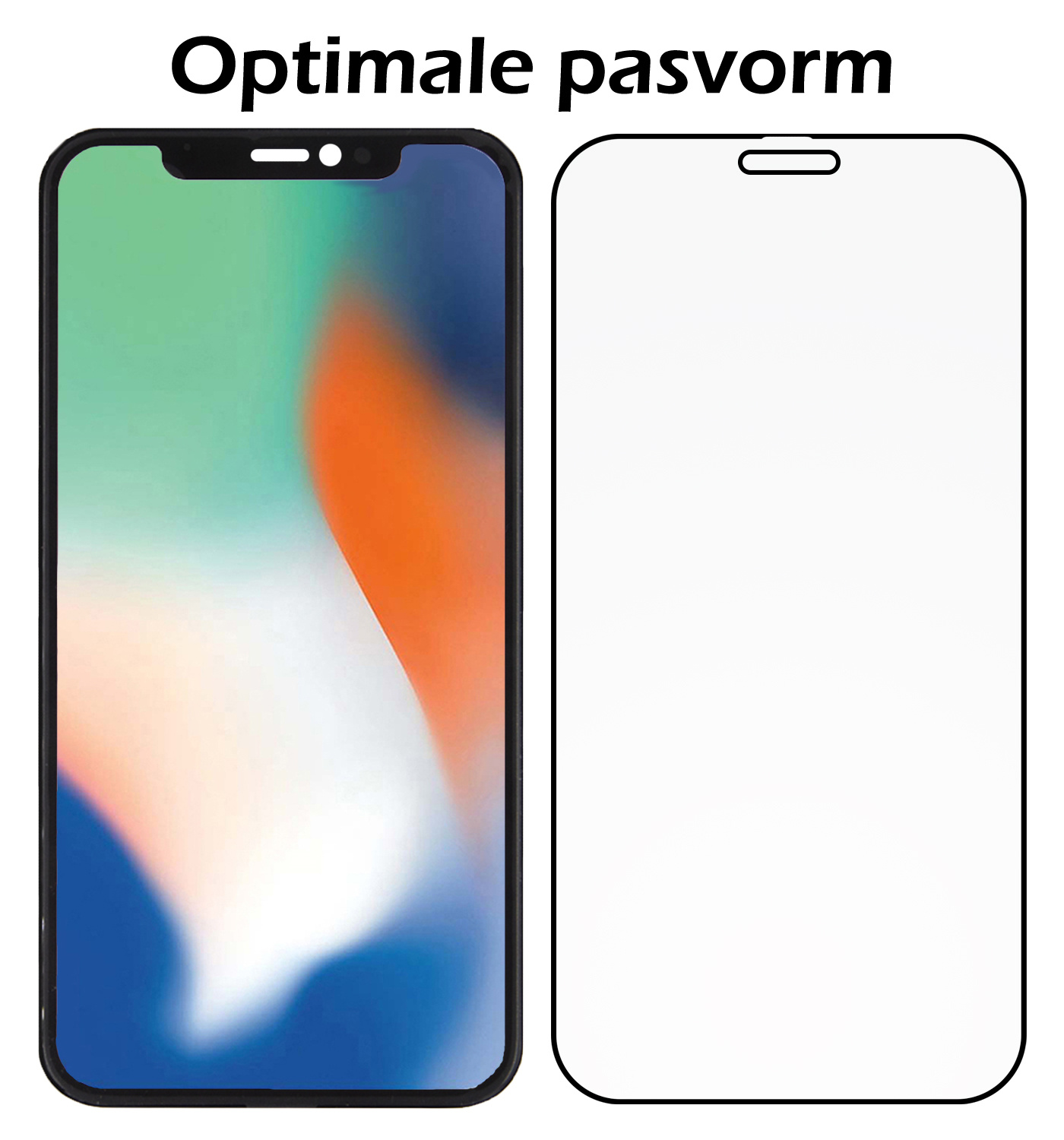 Nomfy Screenprotector Geschikt voor iPhone X Screenprotector Bescherm Glas - Screenprotector Geschikt voor iPhone X Screen Protector Tempered Glass Volledig - 2 PACK