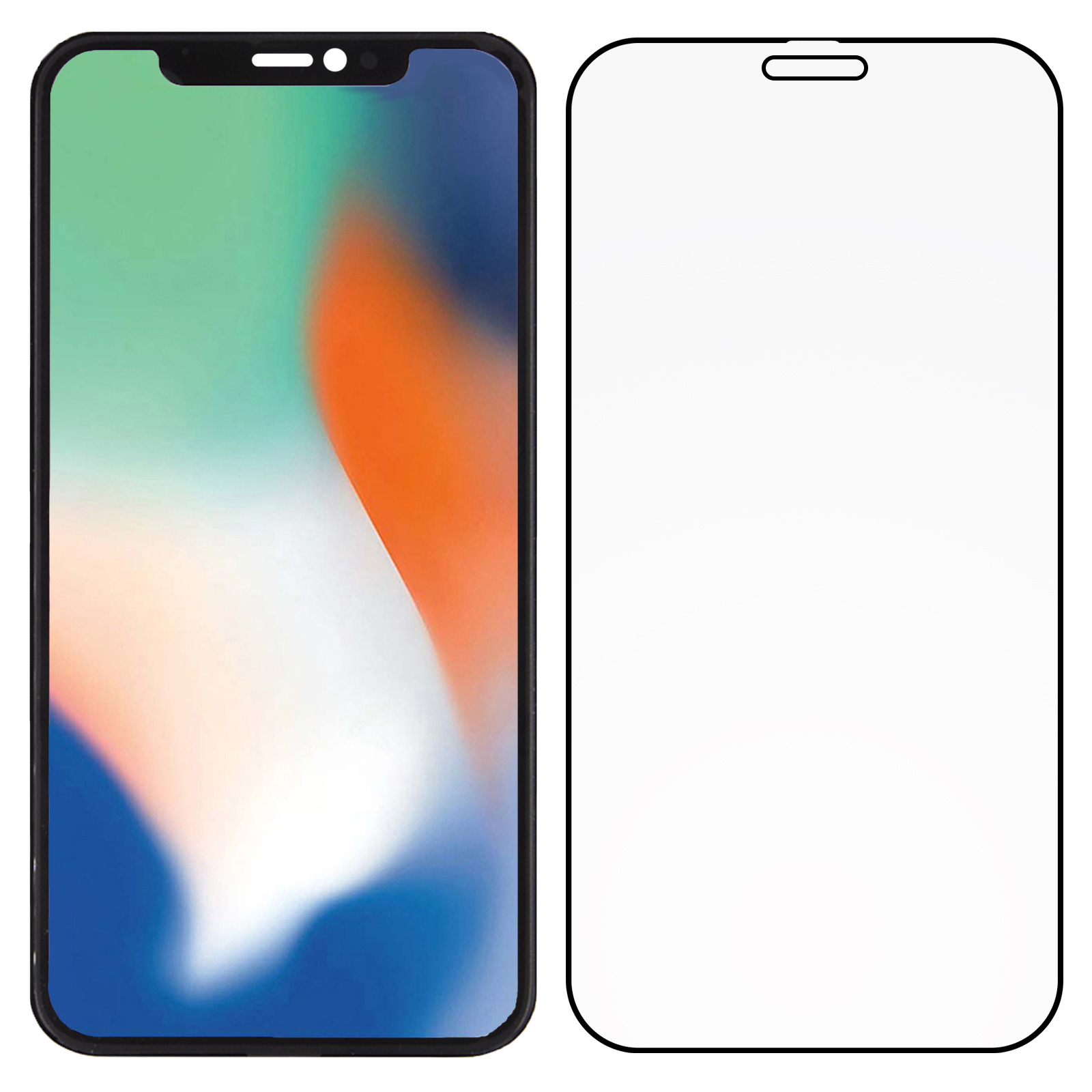 Nomfy Screenprotector Geschikt voor iPhone X Screenprotector Bescherm Glas - Screenprotector Geschikt voor iPhone X Screen Protector Tempered Glass Volledig - 2 PACK