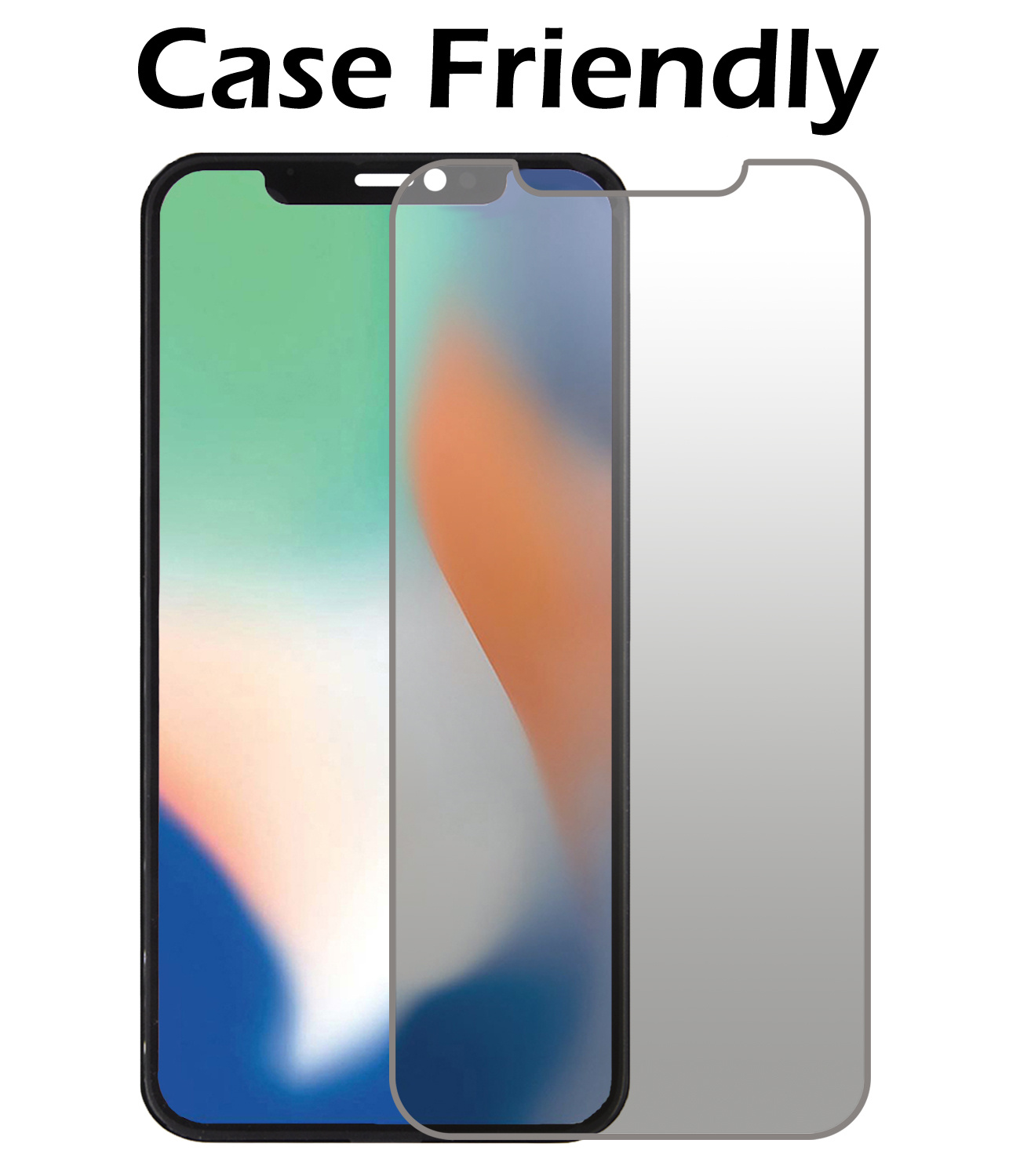 Nomfy Screenprotector Geschikt voor iPhone X Screenprotector Privacy Bescherm Glas - Screenprotector Geschikt voor iPhone X Privacy Screenprotector Tempered Glass - 3 PACK