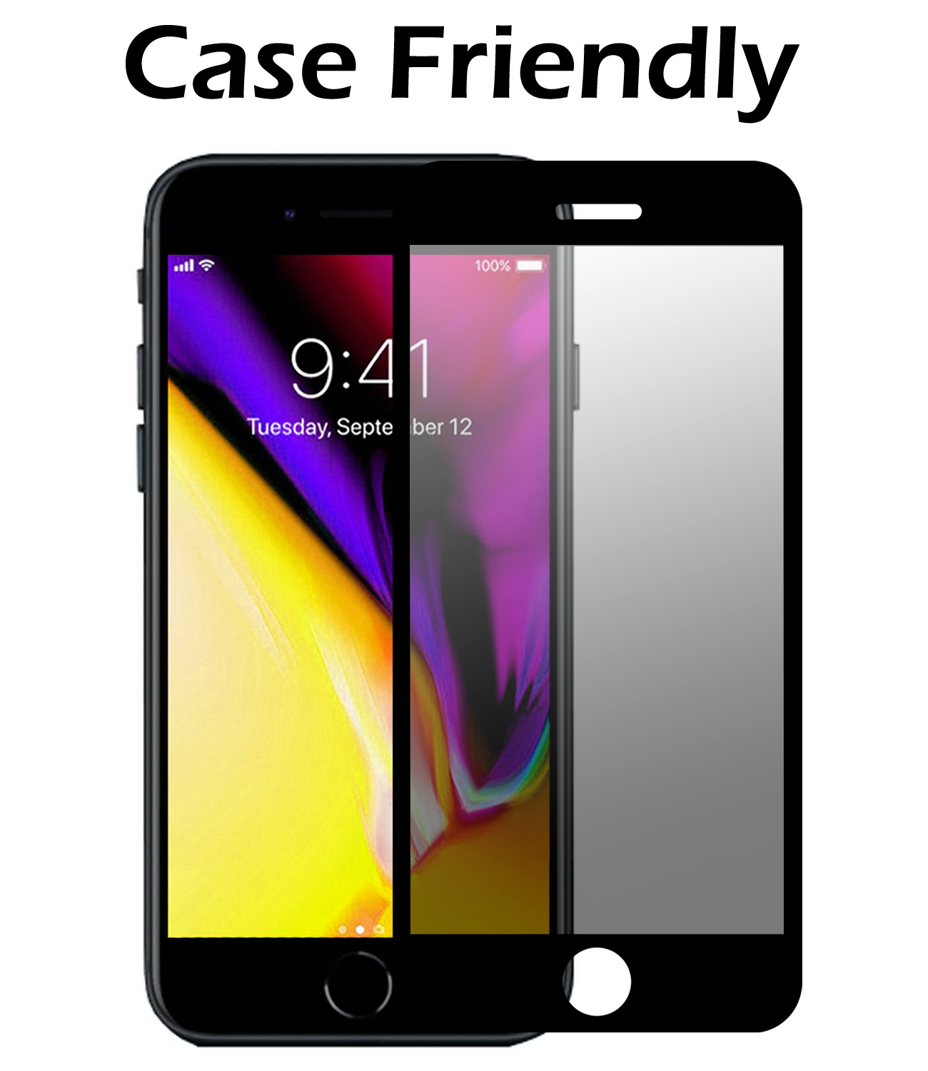 Nomfy Screenprotector Geschikt voor iPhone 8 Screenprotector Privacy Bescherm Glas - Screenprotector Geschikt voor iPhone 8 Privacy Screenprotector Tempered Glass