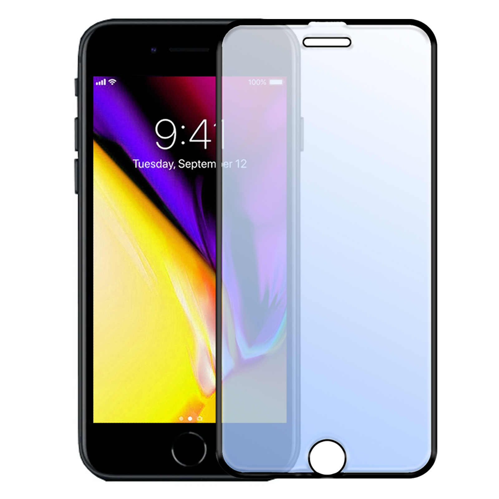 Nomfy Screenprotector Geschikt voor iPhone 8 Screenprotector Bescherm Glas - Screenprotector Geschikt voor iPhone 8 Screen Protector Tempered Glass Full Screen Full Cover - 2 PACK