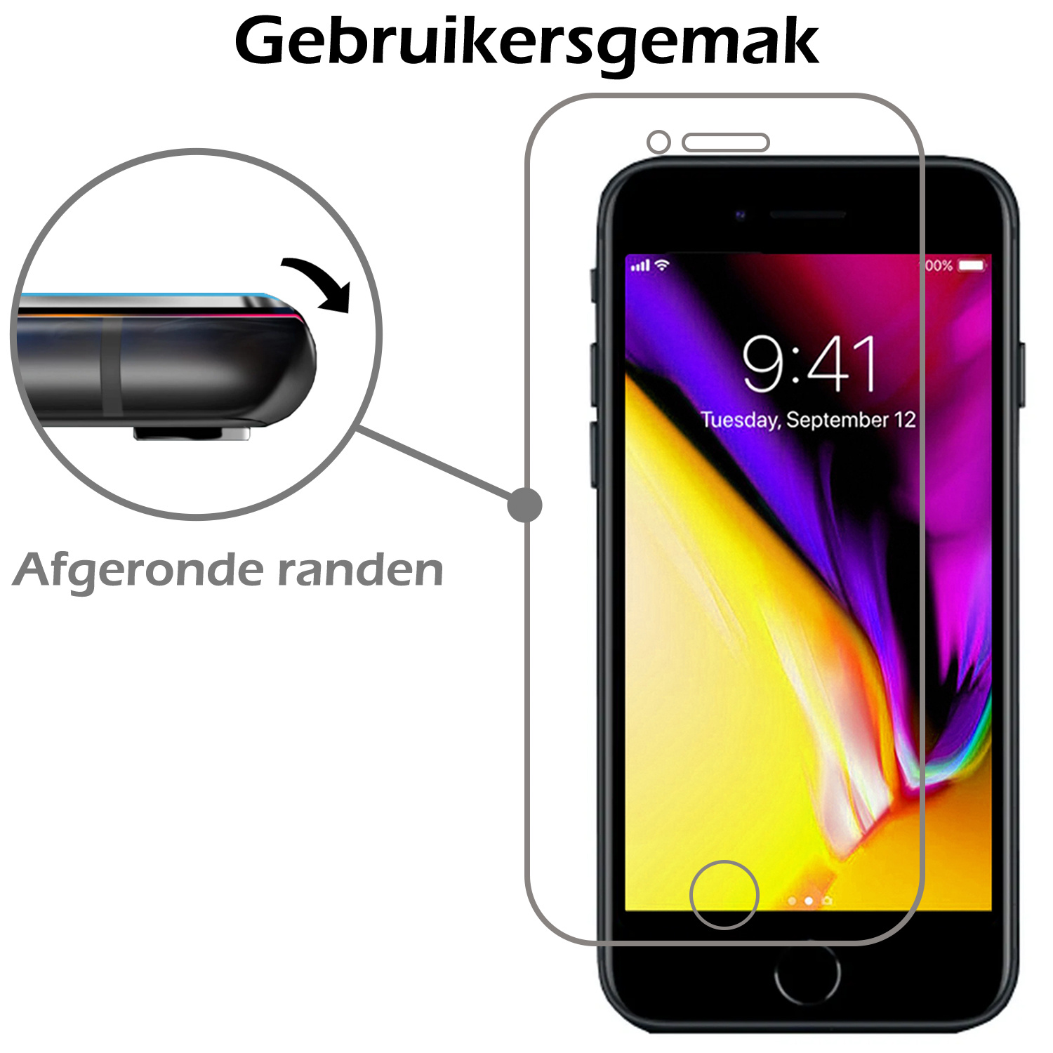 Nomfy Screenprotector Geschikt voor iPhone 8 Screenprotector Bescherm Glas Tempered Glass - Screenprotector Geschikt voor iPhone 8 Screen Protector - 3 PACK