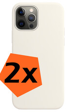 Nomfy Hoesje Geschikt voor iPhone 12 Pro Hoesje Siliconen Cover Case - Hoes Geschikt voor iPhone 12 Pro Hoes Back Case - 2-PACK - Wit