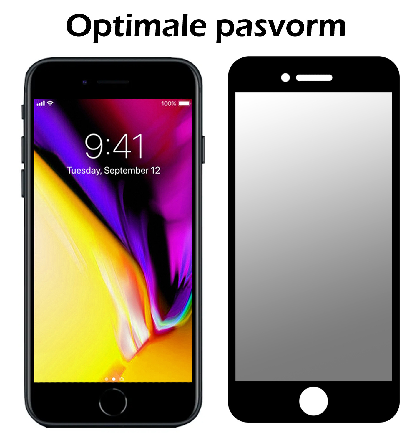 Nomfy Screenprotector Geschikt voor iPhone 7 Screenprotector Privacy Bescherm Glas - Screenprotector Geschikt voor iPhone 7 Privacy Screenprotector Tempered Glass - 2 PACK