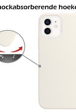 Nomfy Hoesje Geschikt voor iPhone 12 Hoesje Siliconen Cover Case - Hoes Geschikt voor iPhone 12 Hoes Back Case - Wit