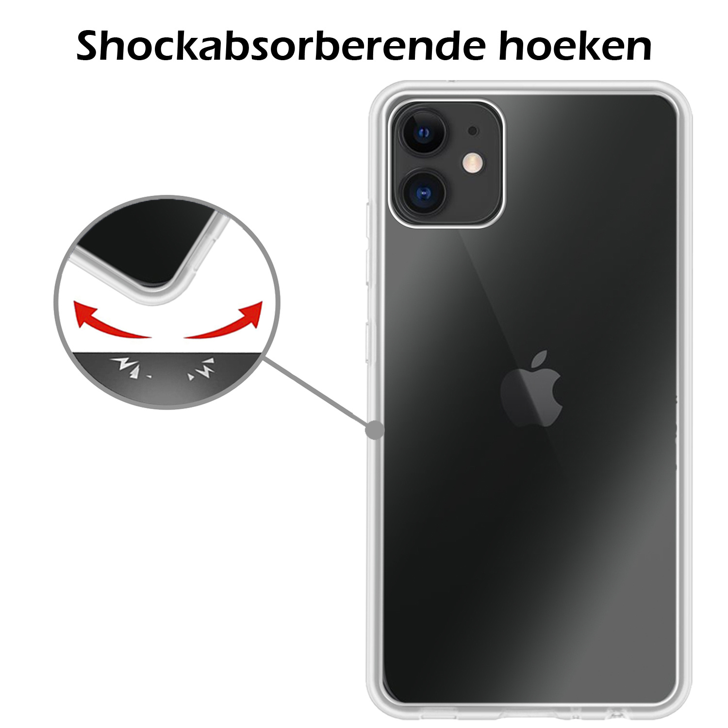 Nomfy Hoesje Geschikt voor iPhone 12 Hoesje Siliconen Cover Case - Hoes Geschikt voor iPhone 12 Hoes Back Case - Transparant