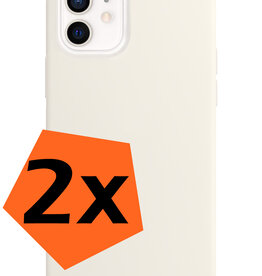 Nomfy Nomfy iPhone 12 Mini Hoesje Siliconen 2 PACK - Wit