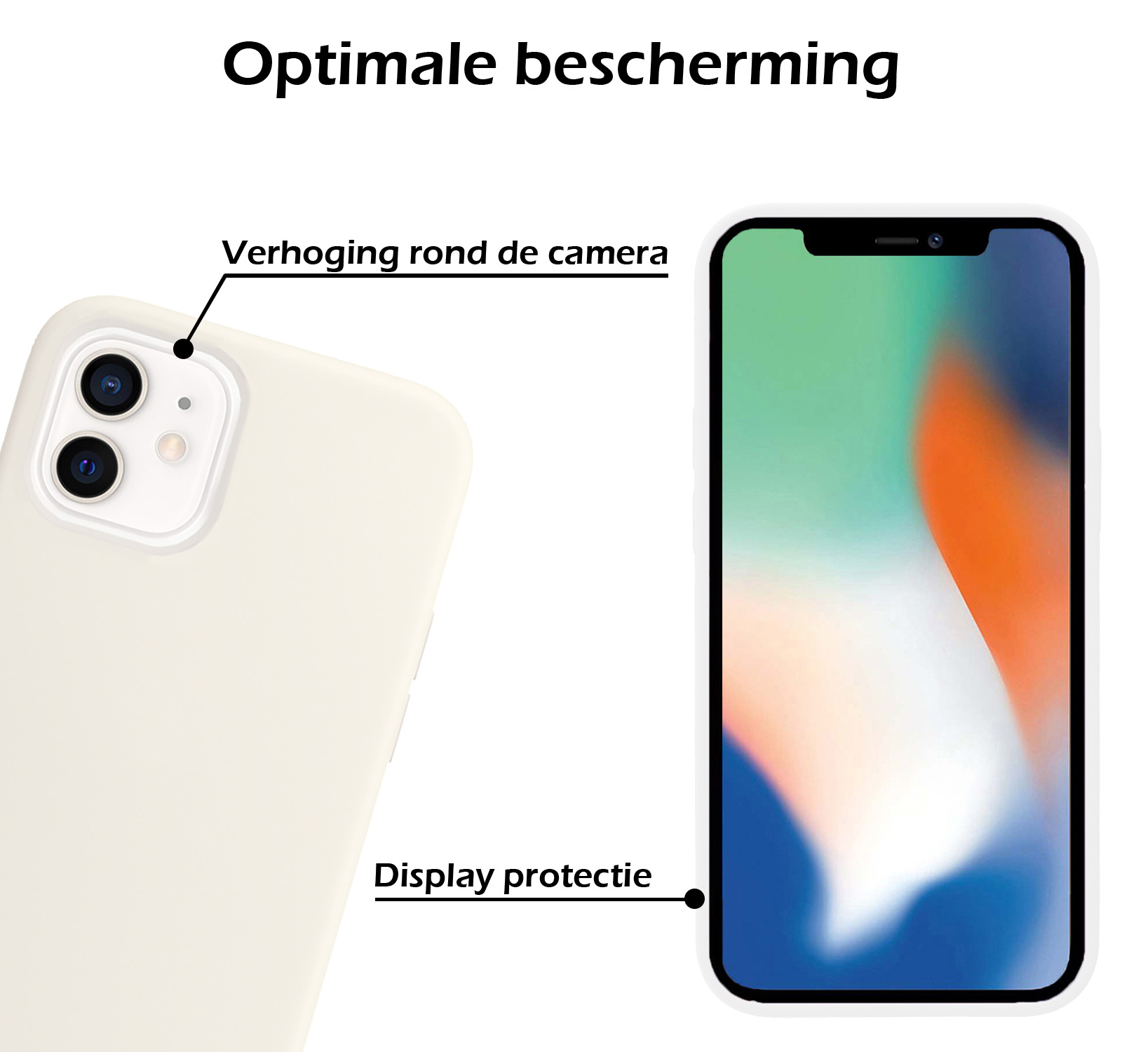 Nomfy Hoesje Geschikt voor iPhone 12 Mini Hoesje Siliconen Cover Case - Hoes Geschikt voor iPhone 12 Mini Hoes Back Case - Wit