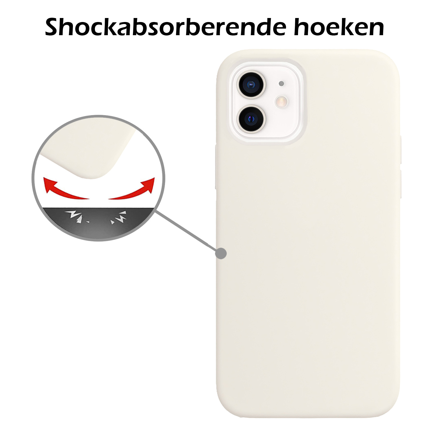 Nomfy Hoesje Geschikt voor iPhone 12 Mini Hoesje Siliconen Cover Case - Hoes Geschikt voor iPhone 12 Mini Hoes Back Case - Wit