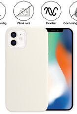 Nomfy Hoesje Geschikt voor iPhone 12 Mini Hoesje Siliconen Cover Case - Hoes Geschikt voor iPhone 12 Mini Hoes Back Case - Wit