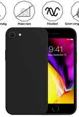 Nomfy Hoesje Geschikt voor iPhone SE 2020 Hoesje Siliconen Cover Case - Hoes Geschikt voor iPhone SE (2020) Hoes Back Case - 2-PACK - Zwart
