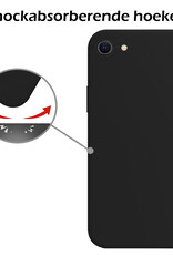 Nomfy Hoesje Geschikt voor iPhone SE 2020 Hoesje Siliconen Cover Case - Hoes Geschikt voor iPhone SE (2020) Hoes Back Case - 2-PACK - Zwart