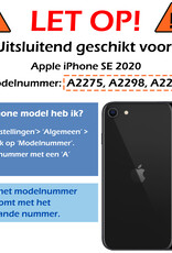 Nomfy Hoesje Geschikt voor iPhone SE 2020 Hoesje Siliconen Cover Case - Hoes Geschikt voor iPhone SE (2020) Hoes Back Case - 2-PACK - Zwart