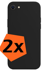 Nomfy Hoesje Geschikt voor iPhone SE 2020 Hoesje Siliconen Cover Case - Hoes Geschikt voor iPhone SE (2020) Hoes Back Case - 2-PACK - Zwart