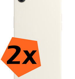 Nomfy Nomfy iPhone SE 2020 Hoesje Siliconen 2 PACK - Wit