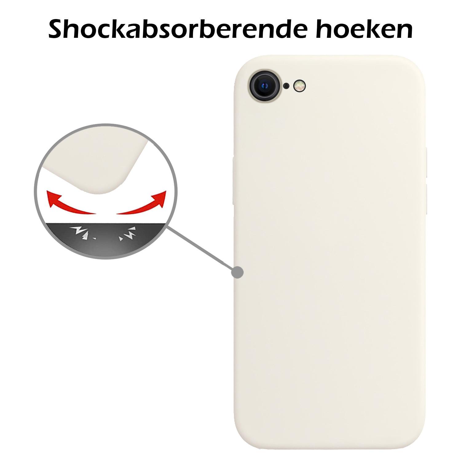 Nomfy Hoesje Geschikt voor iPhone SE 2020 Hoesje Siliconen Cover Case - Hoes Geschikt voor iPhone SE (2020) Hoes Back Case - 2-PACK - Wit