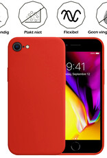 Nomfy Hoesje Geschikt voor iPhone SE 2020 Hoesje Siliconen Cover Case - Hoes Geschikt voor iPhone SE (2020) Hoes Back Case - 2-PACK - Rood