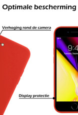 Nomfy Hoesje Geschikt voor iPhone SE 2020 Hoesje Siliconen Cover Case - Hoes Geschikt voor iPhone SE (2020) Hoes Back Case - 2-PACK - Rood