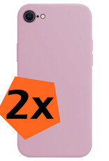 Nomfy Hoesje Geschikt voor iPhone SE 2020 Hoesje Siliconen Cover Case - Hoes Geschikt voor iPhone SE (2020) Hoes Back Case - 2-PACK - Lila