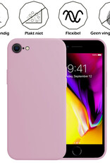 Nomfy Hoesje Geschikt voor iPhone SE 2020 Hoesje Siliconen Cover Case - Hoes Geschikt voor iPhone SE (2020) Hoes Back Case - 2-PACK - Lila