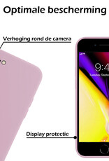 Nomfy Hoesje Geschikt voor iPhone SE 2020 Hoesje Siliconen Cover Case - Hoes Geschikt voor iPhone SE (2020) Hoes Back Case - 2-PACK - Lila